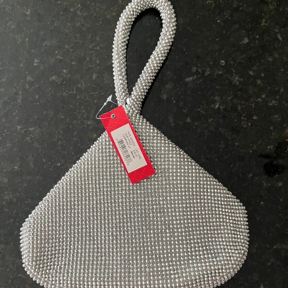 Silver evening bag